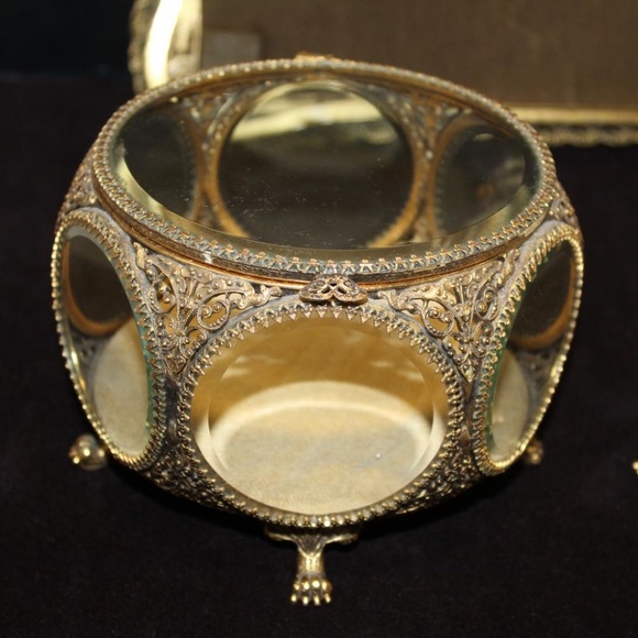 Vanity Set Vintage Five Piece Brass - Picture 12 of 14